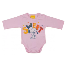 Hosszú ujjú baba body Snoopy mintával (74) - rózsaszín kombidressz, body