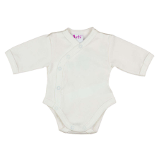 Hosszú ujjú elől patentos Body - Fehér kombidressz, body