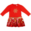  Hosszú ujjú kislány ruha karácsonyi mintával - 116-os méret