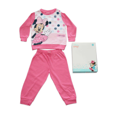 Hosszú vékony pamut baba pizsama - pöttyös Minnie egér - Jersey - rózsaszín - 92 gyerek hálóing, pizsama