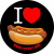 Hot Grafikus címke M-XXL méretű Yutipet hámokhoz (I love hot dog)