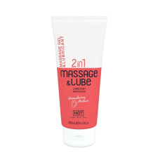 Hot HOT Massage &amp; Glide Gel 2in1 Strawberry 200 ml síkosító