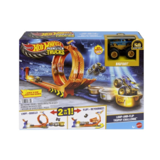 Hot Wheels szörnyautó pálya hurkokkal és Bigfoot autópálya és játékautó