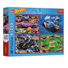 Hot Wheels versenyautós kirakós 4x250 db puzzle, kirakós