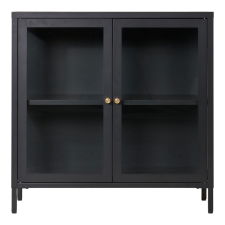 House Nordic Dalby vitrines komód, 2 ajtó, acél, fekete 80x35x80 cm bútor