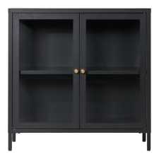 House Nordic Dalby vitrines komód, 2 ajtó, acél, fekete 80x35x80 cm bútor