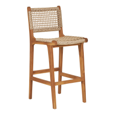 House Nordic Derby bárszék, teak fa/polyrattan, natúr bútor
