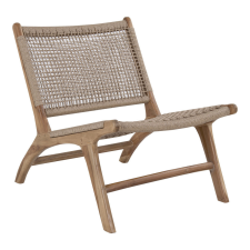 House Nordic Derby fotel polyrattanból, natúr teak fa lábakkal bútor
