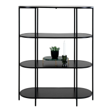 House Nordic Könyvespolc,ovális polc,fekete 85x36x111cm bútor