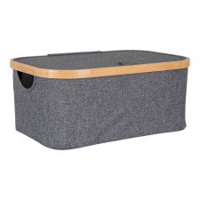 House Nordic Noto kosár, bambusz/textil, sötétszürke, 38x26x16 cm bútor