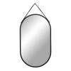 House Nordic Trapani tükör acél/műbőr, fekete, 35x60