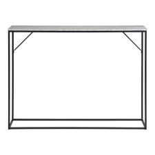 House Nordic Vita Konzolasztal, 1 polc, travertin hatású, fekete váz 110x26x80 cm bútor
