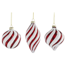 House of Seasons karácsonyi üveggömb 8 cm átmérő 3-féle változatban karácsonyfadísz