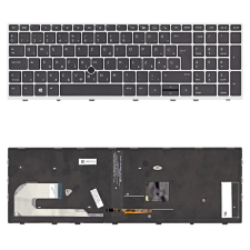 HP L14366-211 gyári új, ezüst-fekete magyar háttérvilágításos laptop billentyűzet laptop alkatrész