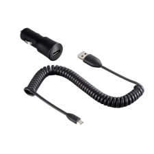 HTC autós töltő USB-A aljzat (5V/1A + DC M410 microUSB kábel) fekete (CC C200) (CC C200) mobiltelefon kellék