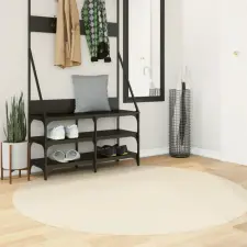  HUARTE krémszínű rövid szálú puha és mosható szőnyeg Ø 160 cm lakástextília
