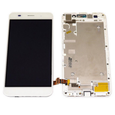 Huawei Honor 4A/Y6, LCD kijelző érintőplexivel és előlappal, fehér mobiltelefon, tablet alkatrész