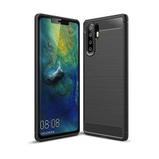 Huawei Huawei P30 Pro  - Forcell Carbon Fiber fekete szilikon tok tok és táska