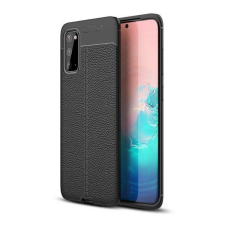 Huawei Mate 30 / 30 5G, Szilikon tok, bőrhatású, varrásminta, fekete tok és táska