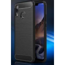 Huawei Nova 3 szilikon tok, fekete, Carbon fiber tok és táska