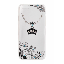 Huawei P10, Szilikon tok, Strasszköves (Koronás), fekete tok és táska