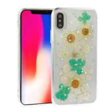 Huawei P30, Szilikon tok, Real Flower, Camila tok és táska