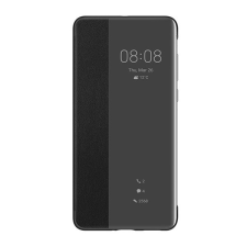 Huawei P40 tok álló (aktív Flip, oldalra nyíló, Smart View Cover) fekete tok és táska