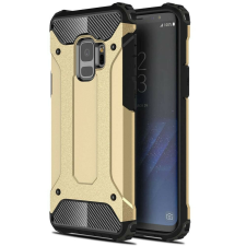 Huawei P50 / P50E, Műanyag hátlap védőtok, Defender, fémhatású, arany tok és táska