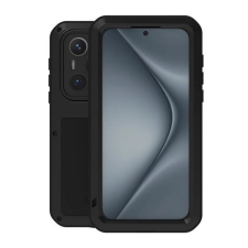 Huawei Pura 70, Szilikon tok, Love Mei Powerful Defender, ütésálló, fekete tok és táska