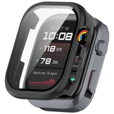 Huawei Watch D2, Okosóra műanyag védőtok, Keret, 9H edzett üvegfólia, Fekete okosóra kellék