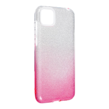 Huawei Y5P pink-ezüst csillámos szilikon tok tok és táska