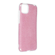 Huawei Y5P szilikon tok, csillámos, hátlap tok, pink tok és táska