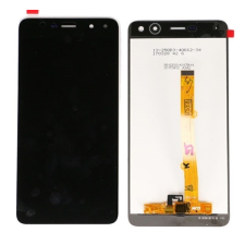 Huawei Y6 (2017) kompatibilis LCD modul kerettel, OEM jellegű, fekete, Grade S+ mobiltelefon, tablet alkatrész