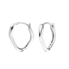  Hullámvonalas S925 Ezüst Karika Fülbevaló