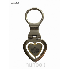 Hunbolt Ezüst színű krómozott szív Országház kulcstartó 7,5x3,5 cm kulcstartó