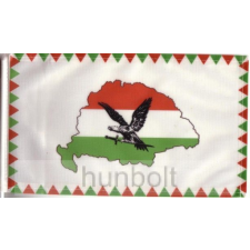 Hunbolt Farkasfogas nemzeti színű Nagy- Magyarországos turulos zászló 30x40 cm farúddal kerti dekoráció