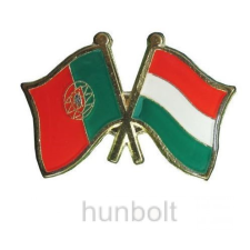 Hunbolt Kitűző, páros zászló Portugál-Magyar jelvény 2,5x1,5 cm kitűző