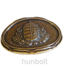 Hunbolt Ovális világos bronz koszorús címeres övcsat (8X6,5 cm)