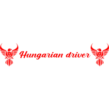 Hungarian driver piros szín,70cmx15cm autó dekoráció