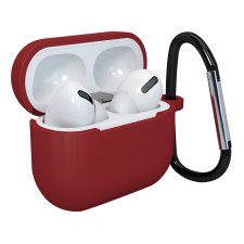 Hurtel Apple AirPods 3 puha szilikon fülhallgatók tok + kulcstartó karikafüllel piros (tok D) audió kellék