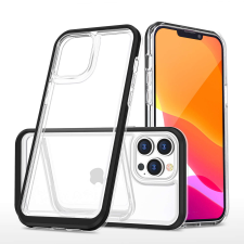 Hurtel átlátszó 3in1 tok iPhone 14 Pro szilikon tok kerettel fekete tok és táska