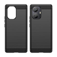 Hurtel Carbon Case tok Realme 10 Pro+ Rugalmas szilikon carbon tok fekete tok és táska