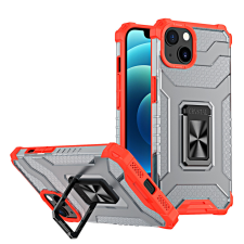 Hurtel Crystal Ring tok kihajtható támasztó Tough Rugged tok iPhone 13 piros tok és táska