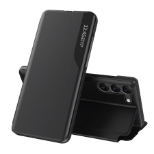 Hurtel Eco Leather View Case tok Samsung Galaxy S23+ egy flip állvány fekete tok és táska
