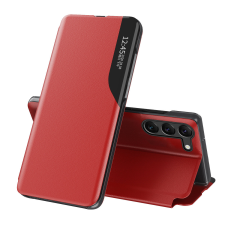 Hurtel Eco Leather View Case tok Samsung Galaxy S23 egy flip állvány piros tok és táska