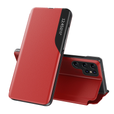 Hurtel Eco Leather View Case tok Samsung Galaxy Samsung Galaxy S23 Ultra egy flip állvány piros tok és táska