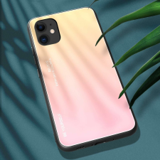 Hurtel Gradiens üveg tartós borító edzett üveg hátlappal iPhone 12 mini rózsaszín tok és táska