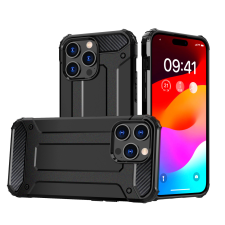 Hurtel iPhone 15 Pro Max hibrid Armor tok - fekete tok és táska
