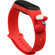 Hurtel Karácsonyi Csereszíj Xiaomi Mi Band 4/Mi Band 3 Piros - zokni (9145576220870) okosóra kellék