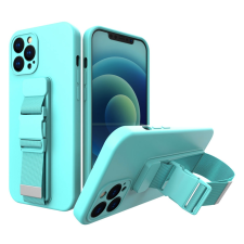 Hurtel Kötél tok Gel TPU légzsák telefontok lanyardhoz iPhone 12 világoskék tok és táska